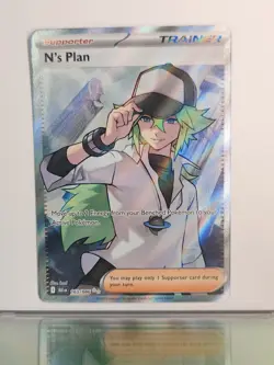 N’s Plan FULL ART 163/086 Pokemon TCG Black Bolt English Rare Pack Fresh NM - Image 1
