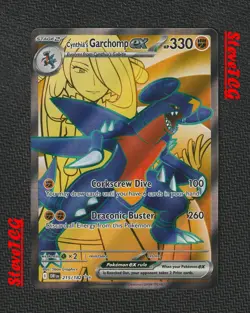 Pokemon TCG Destined Rivals Cynthia's Garchomp EX Holo Ultra Rare 215/182 NM - Image 1