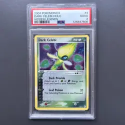 2004 Pokemon ex Dark Celebi 4/101 Hidden Legends Holo PSA 2 GOOD (POP 11) - Image 1