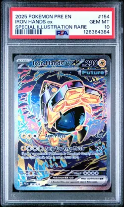 2025 POKEMON PRE EN-PRISMATIC EVOLUTIONS #154 IRON HANDS EX PSA 10 - Image 1