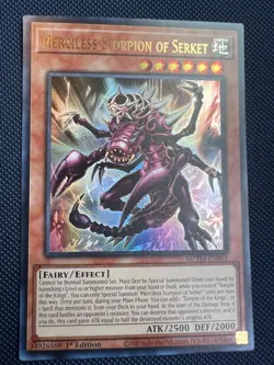 Yugioh Merciless Scorpion Of Serket MZTM-EN002 Ultra Rare 1st Edition NM - Image 1