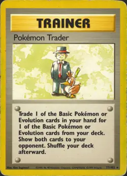 Pokemon Trader 77/102 Rare Base Set Pokemon Card MP (marked) - Image 1