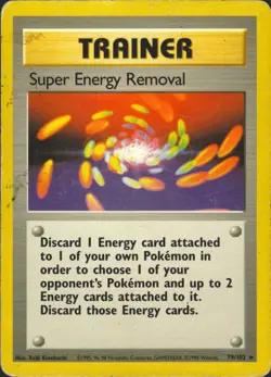 Super Energy Removal 79/102 Rare Base Set Pokemon Card HP - Image 1