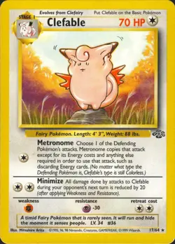 Clefable 17/64 Rare Jungle Pokemon Card NM/LP - Image 1