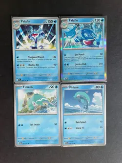 Palafin HOLO+Common+Finizen (x2) 4-card mixed Scarlet&Violet Pokemon lot - PWE - Image 1