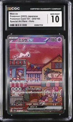 CGC 10 GEM MINT Mew ex SV2a 205/165 SAR Japanese 151 Pokemon Card psa - Image 1