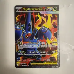 Pokemon Mega Heracross EX 108/094 Phantasmal Flames SR Full Art English Card TCG - Image 1