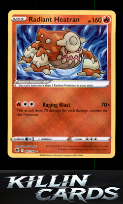 Radiant Heatran 027/189 Radiant Rare SWSH10: Astral Radiance Pokemon Card NM - Image 1