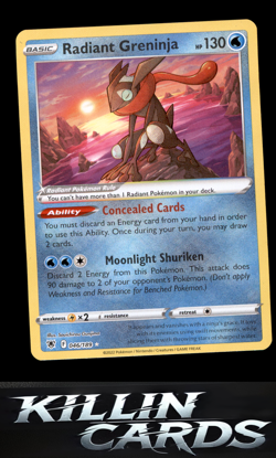 Radiant Greninja 046/189 Pokemon Radiant Rare SWSH10: Astral Radiance Card LP - Image 1