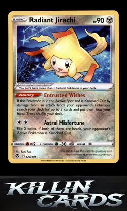 Radiant Jirachi 120/195 Pokemon Radiant Rare SWSH12: Silver Tempest Card NM - Image 1