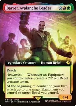 NM Extended Art Foil Barret, Avalanche Leader, MTG, Final Fantasy, Magic, 166 - Image 1