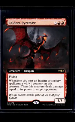 MTG Magic the Gathering TDC Commander Dragonstorm Extended Art Caldera Pyremaw - Image 1