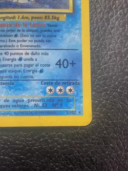 Blastoise 2/102 Base Set Holo Rare Spanish Unlimited Pokemon - Light Play - Image 4