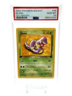 2000 Pokemon Team Rocket 1st Edition Ekans 56/82 PSA 10 Gem Mint - Image 1