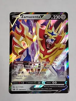 Zamazenta V SWSH019 Black Star Promo Ultra Rare Full Art Sword and Shield NM/M - Image 1