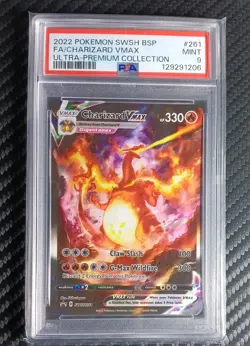 2022 POKEMON SWSH BLACK STAR PROMO #261 FULL ART/CHARIZARD VMAX PSA 9 - Image 1