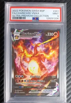 2022 POKEMON SWSH BLACK STAR PROMO #261 FULL ART/CHARIZARD VMAX PSA 9 - Image 2