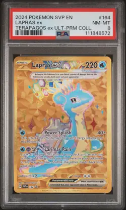 2024 POKEMON SVP EN-SV BLACK STAR PROMO #164 LAPRAS EX PSA 8 - Image 1