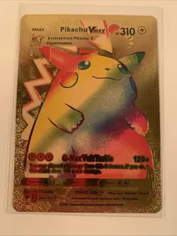 Pokemon Pikachu VMAX SWSH Vivid Voltage Fan Art 44/185 Gold Foil - Image 1