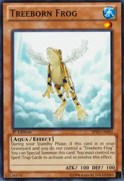 Yugioh! HP Treeborn Frog - BP02-EN043 - Common - 1st Edition Heavily Played, Eng - Image 1