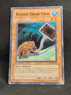 3x Yugioh - Poison Draw Frog CRV-EN028 - 1ST EDITION - Image 2