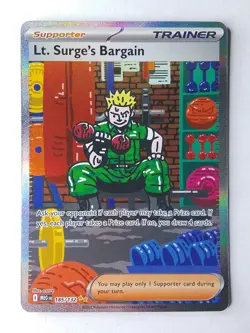 Lt. Surge's Bargain 185 Mega Evolution Pokemon card - Image 1