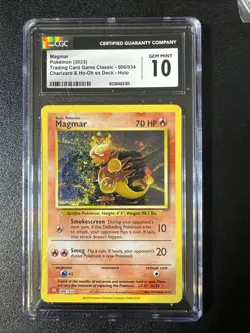 “CGC 10 GEM MINT Magmar Holo 006/034 Charizard & Ho-Oh ex Pokemon Card” - Image 1