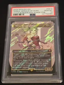 2025 MTG FINAL FANTASY COMMANDER SURGE FOIL #0212 TERRA, HERALD OF HOPE PSA 10 - Image 1