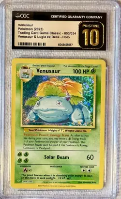 2023 Pokemon TCG Classic Venusaur & Lugia ex Deck CGC Grade 10 PRISTINE 003/034 - Image 1