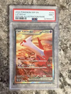 Pokemon Latias EX TCG Surging Sparks 239/191 Special Illustration Rare PSA 9 - Image 1