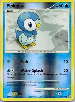 Piplup - 93/130 - Pokemon Diamond & Pearl Reverse Holo Rare LP - Image 1