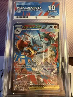 Mega Lucario EX 179/132 Mega Evolution SIR Pokemon TCG ACE 10 Perfect Subgrades - Image 1