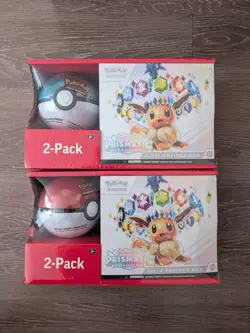 2 POKEMON PRISMATIC EVOLUTIONS ETB ELITE TRAINER BOX & POKEBALL SAMS CLUB BUNDLE - Image 1