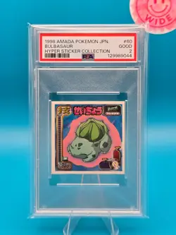 PSA 2 - 1998 AMADA POKEMON JAPANESE HYPER STICKER COLLECTION 60 BULBASAUR - Image 1