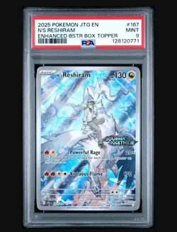 N’s Reshiram #167 Pokemon Journey Together PSA 9 Pokemon Center Stamped - Image 3