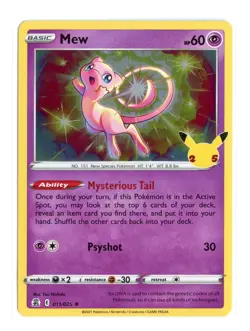 Mew 011/025 Holo Rare Holo Celebrations Pokemon TCG NM - Image 1