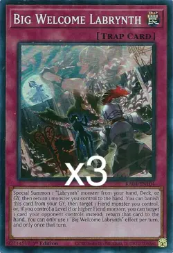 3x Yugioh Big Welcome Labrynth RA04-EN104 Secret Rare 1st Edition NM - Image 1