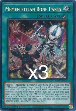 3x Yugioh Mementotlan Bone Party Ra04-EN099 Super Rare 1st Edition NM - Image 1