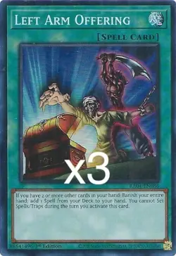 3x Yugioh Left Arm Offering RA04-EN086 Secret Rare 1st Edition NM - Image 1