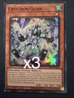 3x Yugion Crystron Quan RA04-EN021 Super Rare 1st Edition NM - Image 1