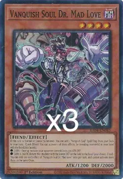 3x Yugioh Vanquish Soul Dr. Mad Love RA04-EN045 Super Rare 1st Edition NM - Image 1