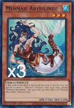 3x Yugioh Mermail Abysslinde RA04-EN011 Super Rare 1st Edition NM - Image 1