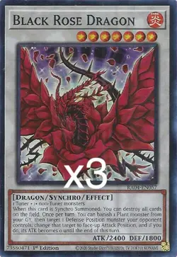 3X Yugioh Black Rose Dragon RA04-EN057 Secret Rare 1st Edition NM - Image 1
