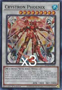 3X Yugioh Crystron Phoenix RA04-EN058 Super Rare 1st Edition NM - Image 1