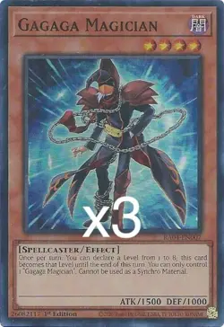 3x Yugioh Gagaga Magician RA04-EN007 Super Rare 1st Edition NM - Image 1