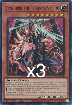 3x Yugioh Vanquish Soul Caesar Valius RA04-EN046 Super Rare 1st Edition NM - Image 1