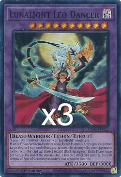 3x Yugioh Lunalight Leo Dancer RA04-EN053 Super Rare 1st Edition NM - Image 1