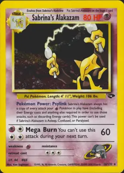 Sabrina's Alakazam 16/132 Holo Rare Gym Challenge Pokemon Card NM/LP - Image 1