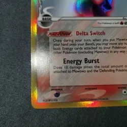 Pokemon card Mewtwo set Delta Species Rare R Holo Ex 12/113 - Image 2