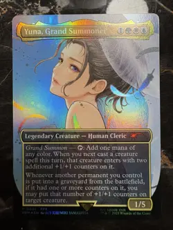 Yuna, Grand Summoner Promo 0001 Final Fantasy Mtg Borderless Foil MAGIC - Image 1